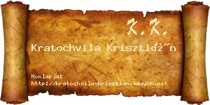 Kratochvila Krisztián névjegykártya
